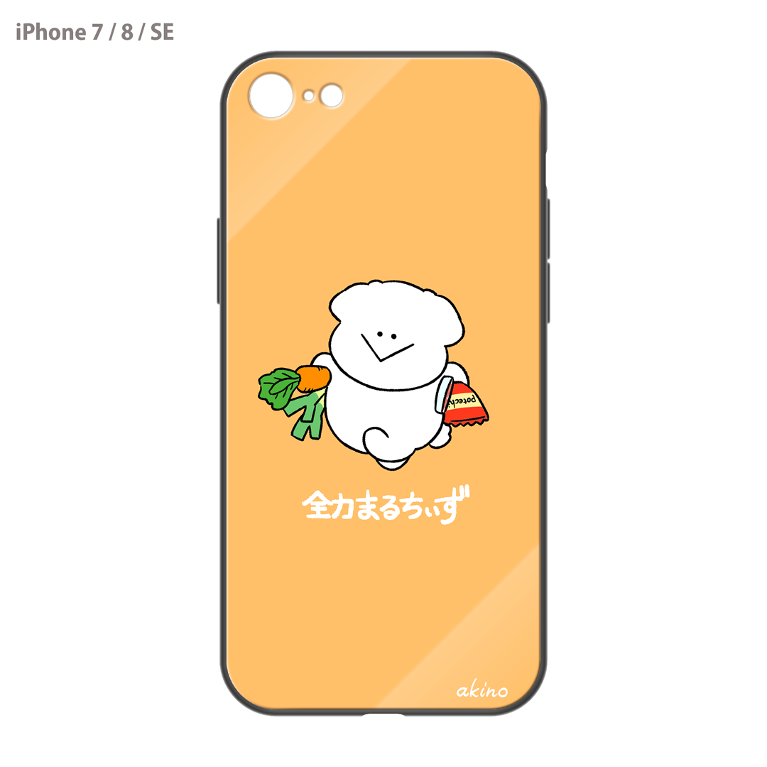 あきの ガラスiPhoneケース【全力まるちぃず エコバッグ忘れた】