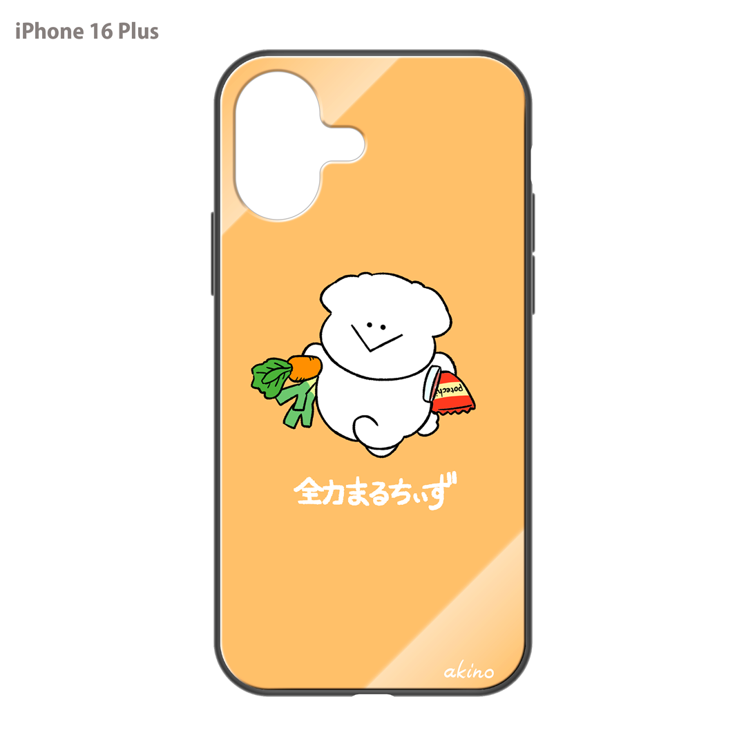 あきの ガラスiPhoneケース【全力まるちぃず エコバッグ忘れた】