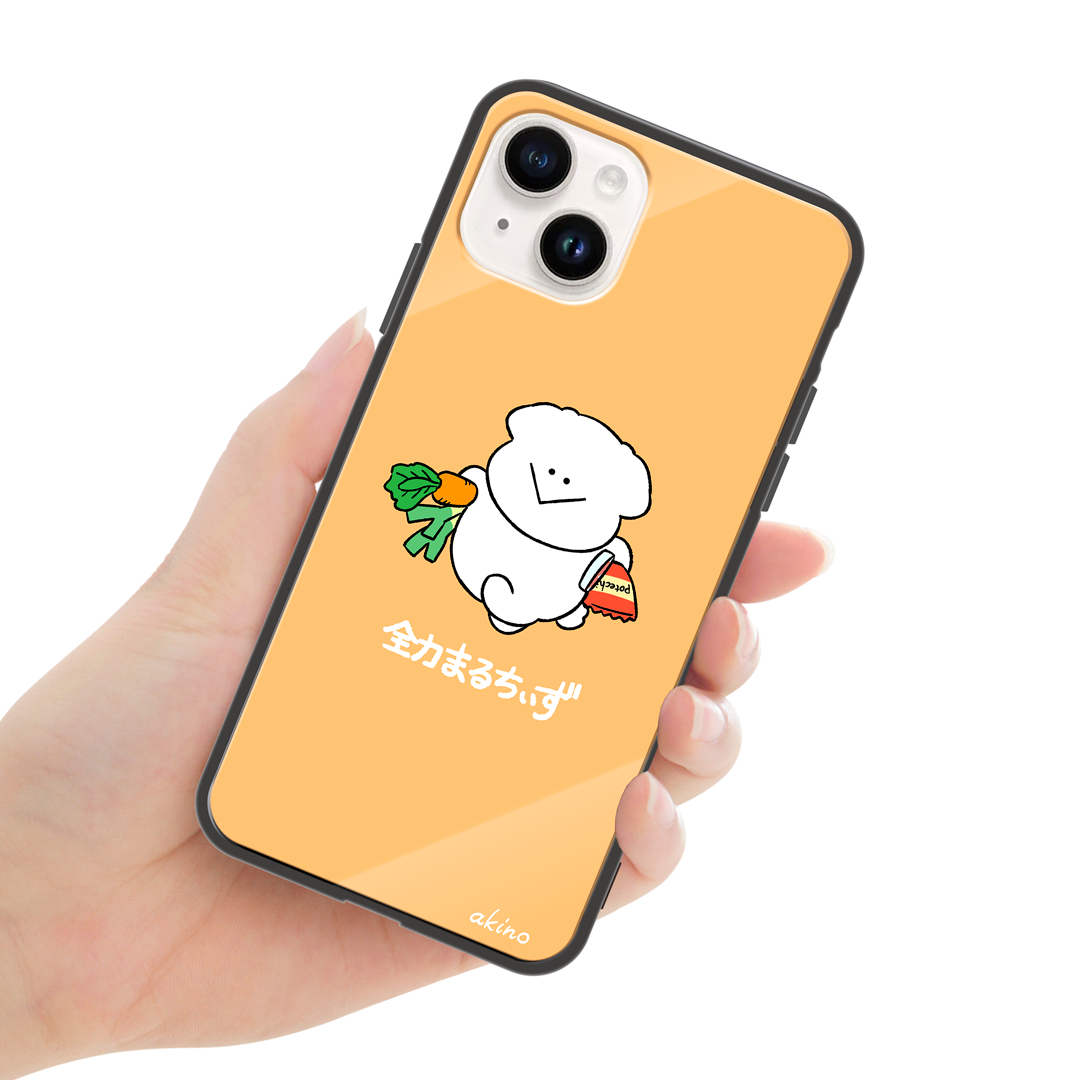 あきの ガラスiPhoneケース【全力まるちぃず エコバッグ忘れた】