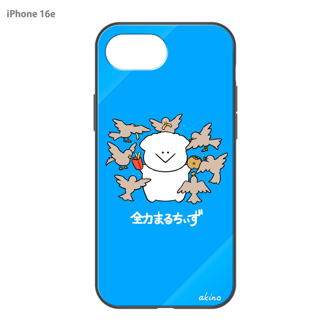 あきの ガラスiPhoneケース【全力まるちぃず 鳥にとられた】