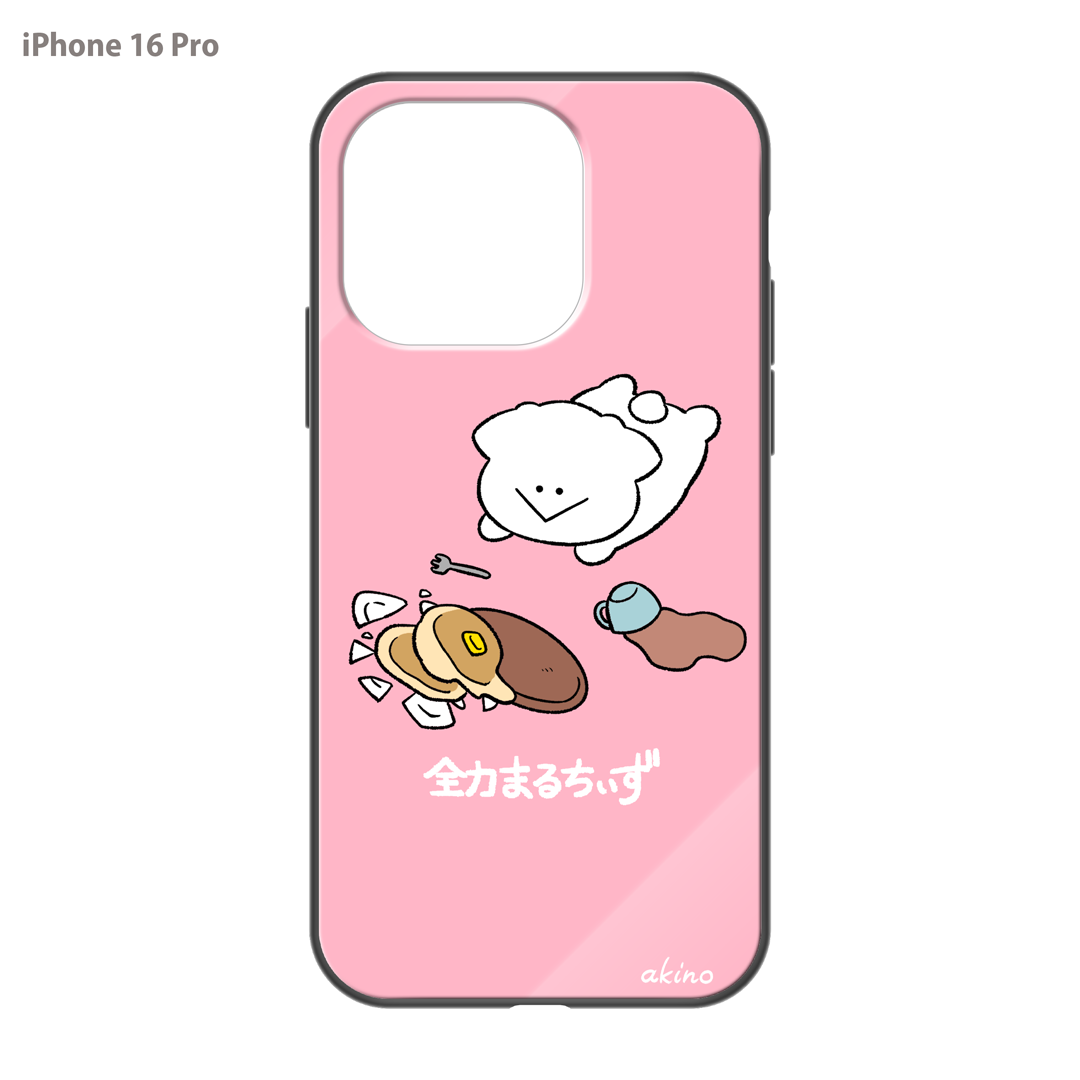 あきの ガラスiPhoneケース【全力まるちぃず ご飯おとした】