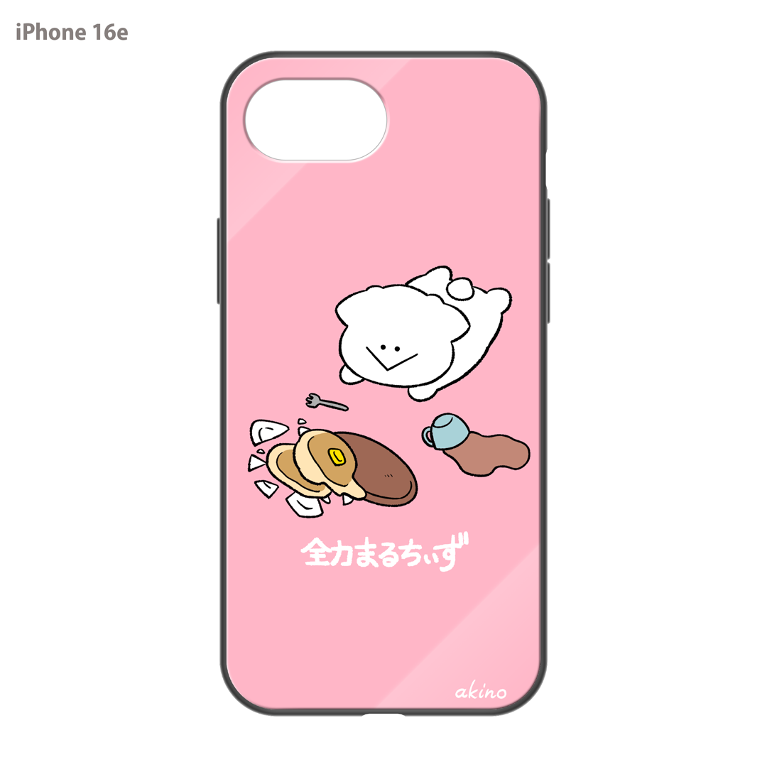 あきの ガラスiPhoneケース【全力まるちぃず ご飯おとした】