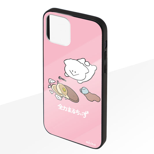 あきの ガラスiPhoneケース【全力まるちぃず ご飯おとした】