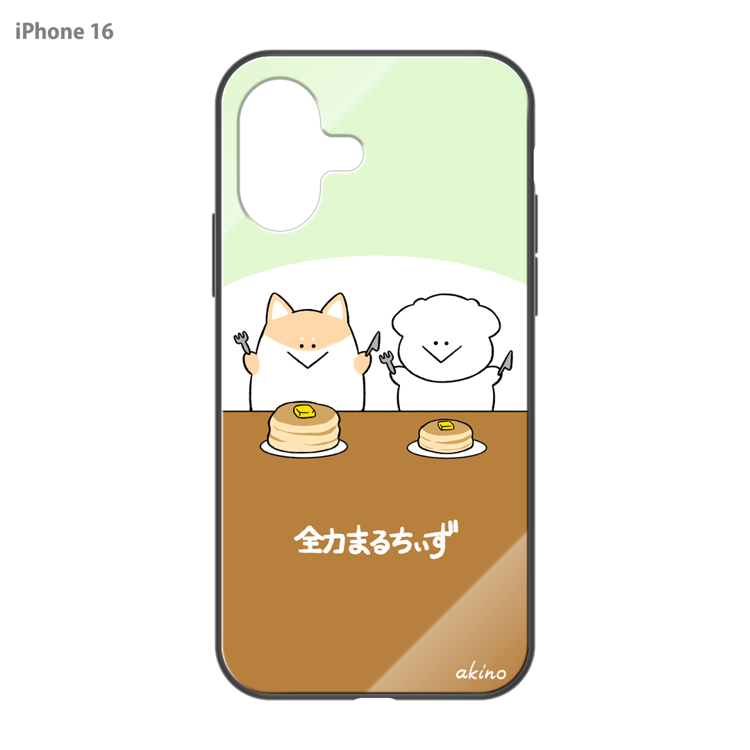 あきの ガラスiPhoneケース【全力まるちぃず ちょっと小さい】