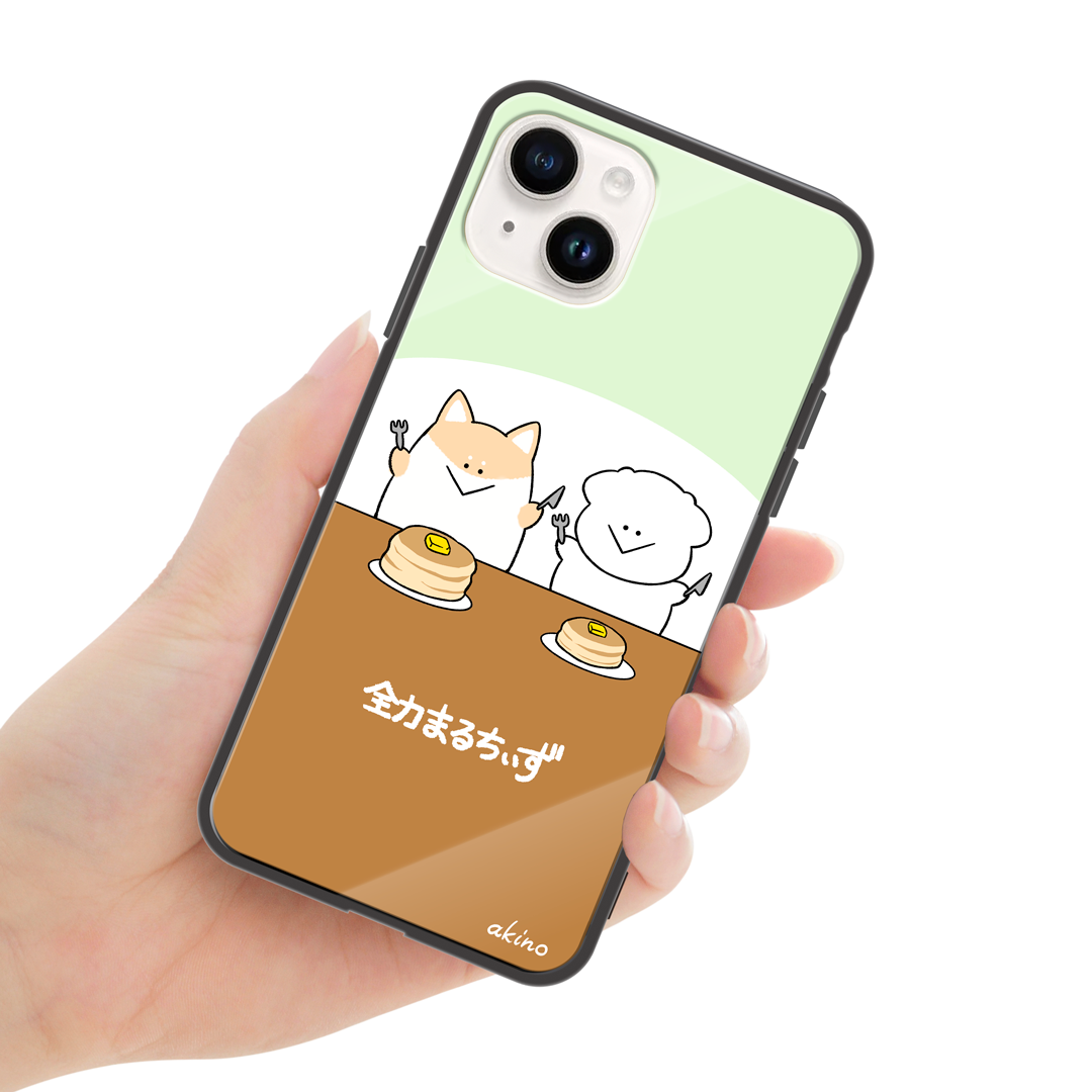 あきの ガラスiPhoneケース【全力まるちぃず ちょっと小さい】