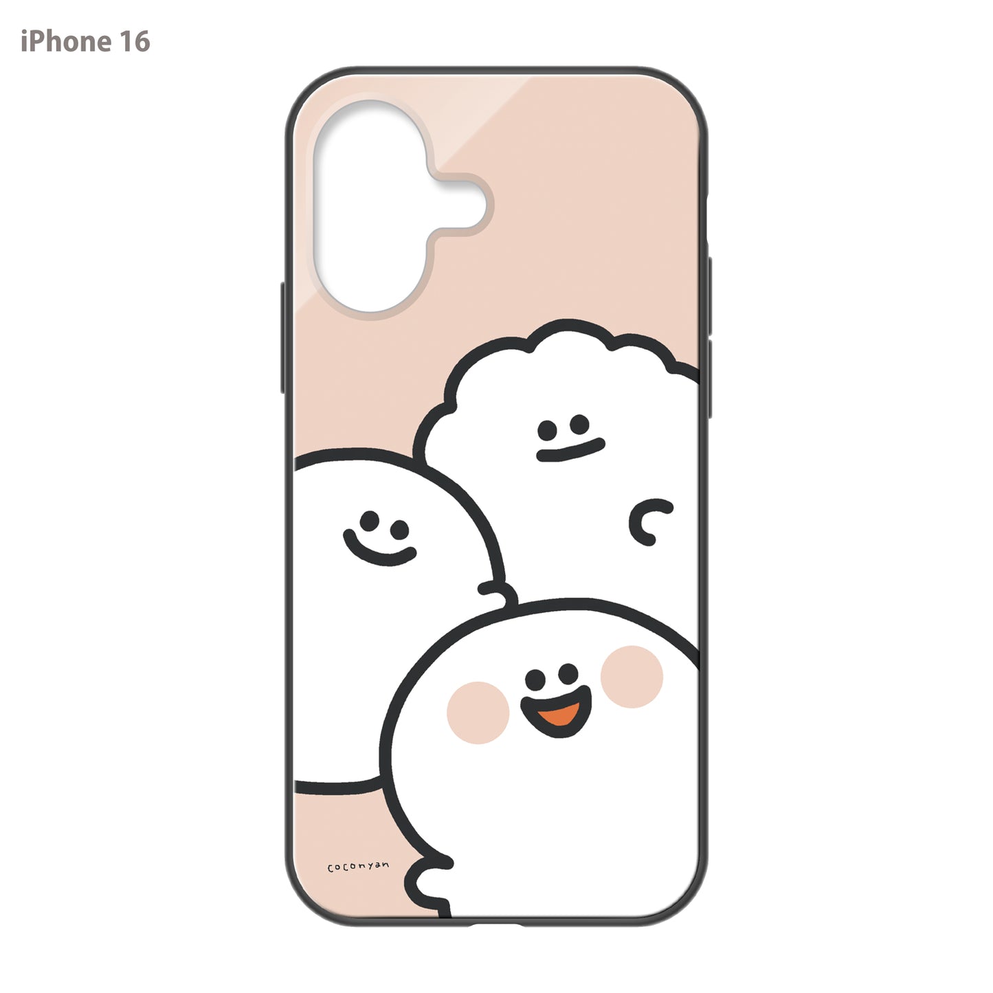 coconyan ガラスiPhoneケース【たらもちゃんとおばけちゃんとシャリさん】