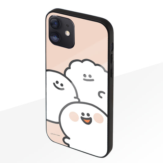 coconyan ガラスiPhoneケース【たらもちゃんとおばけちゃんとシャリさん】