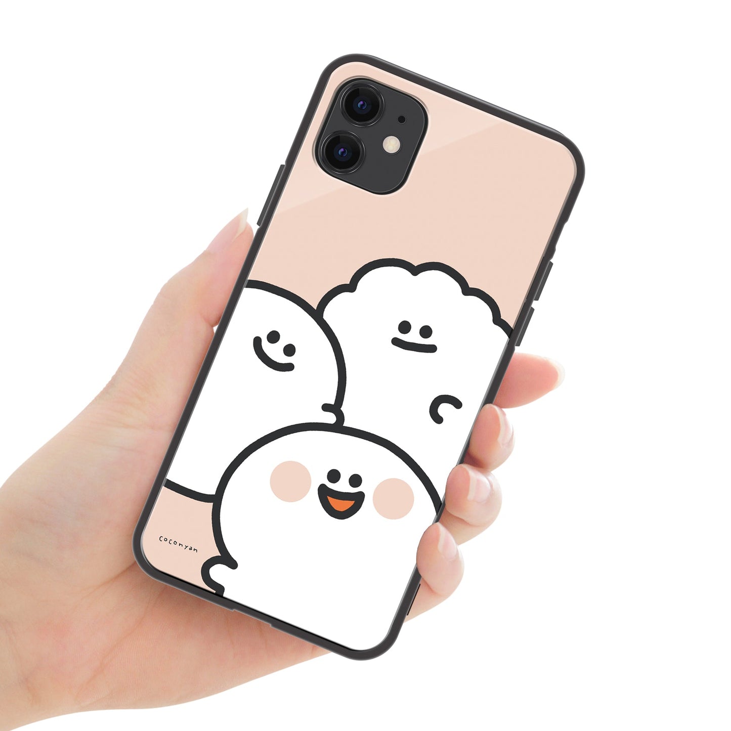 coconyan ガラスiPhoneケース【たらもちゃんとおばけちゃんとシャリさん】