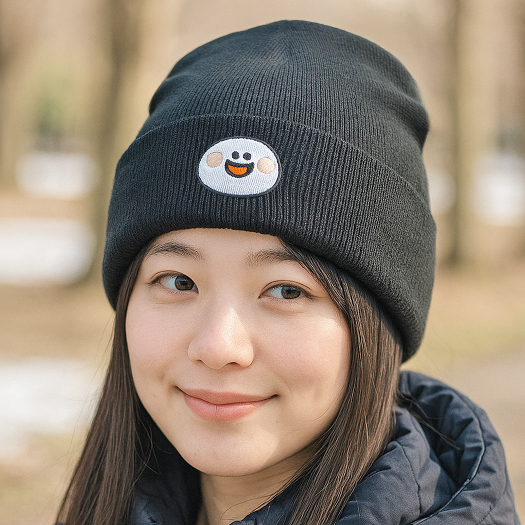 coconyan ニット帽【たらもちゃん おカオ刺繍】