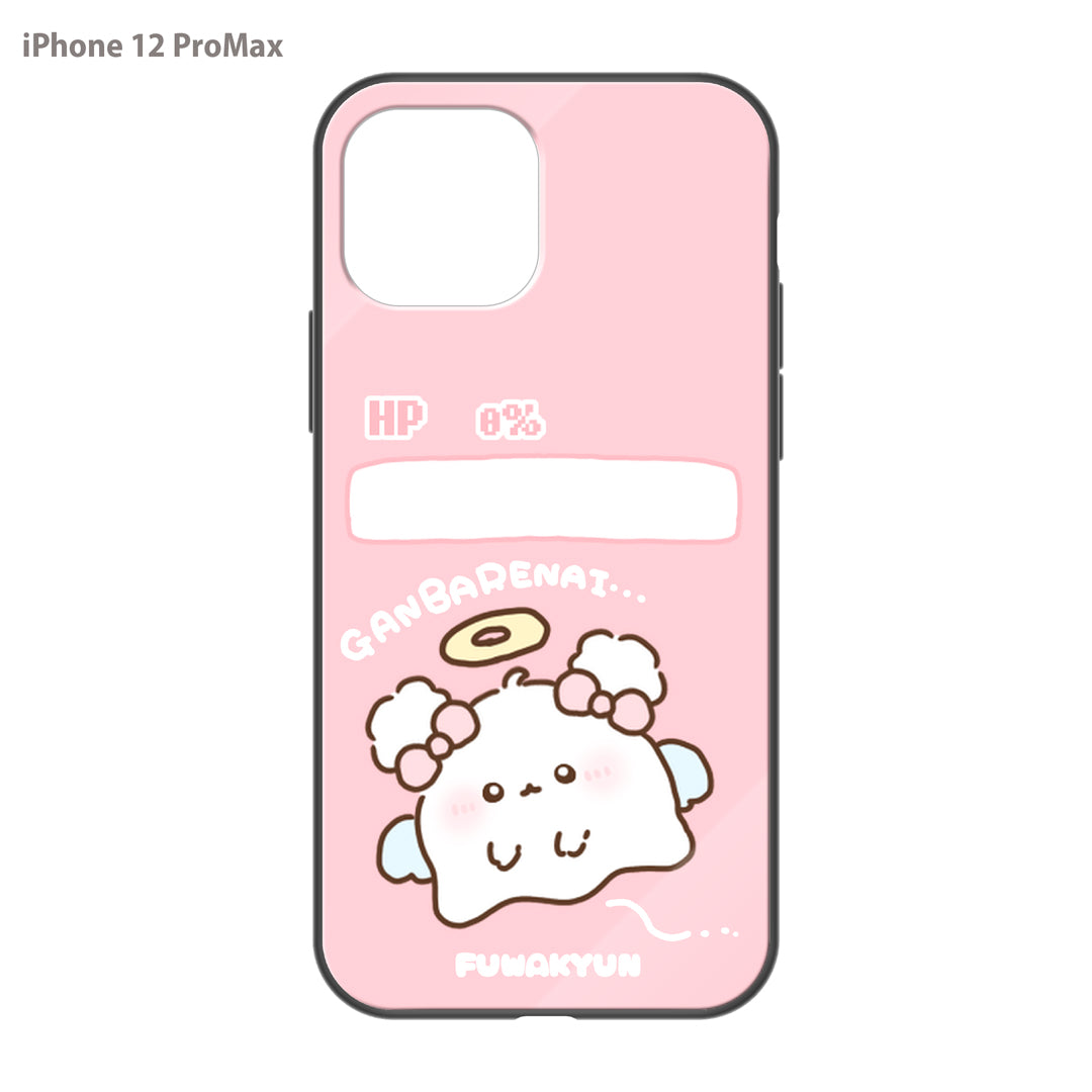 ちむむ。 ガラスiPhoneケース【ふわきゅん♡がんばれない】