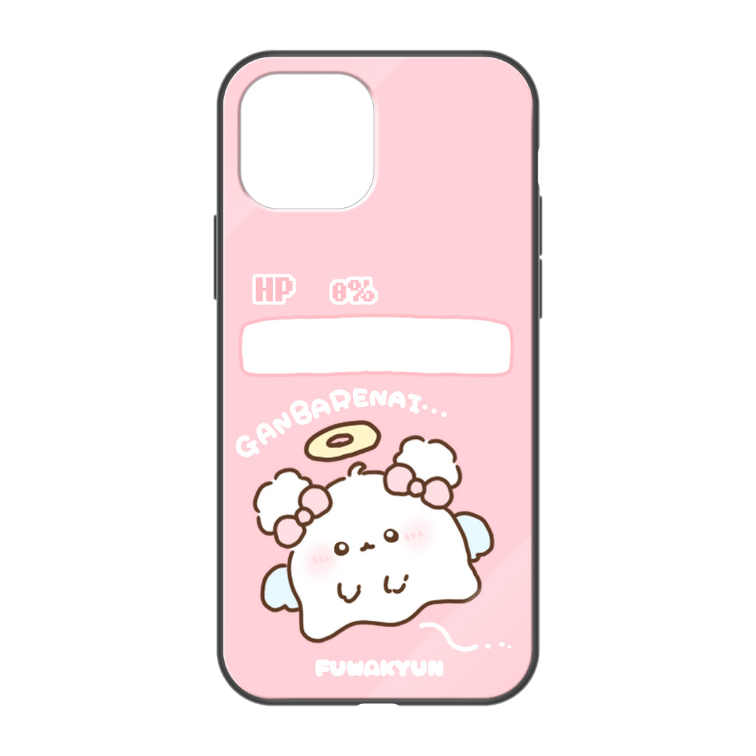 ちむむ。 ガラスiPhoneケース【ふわきゅん♡がんばれない】