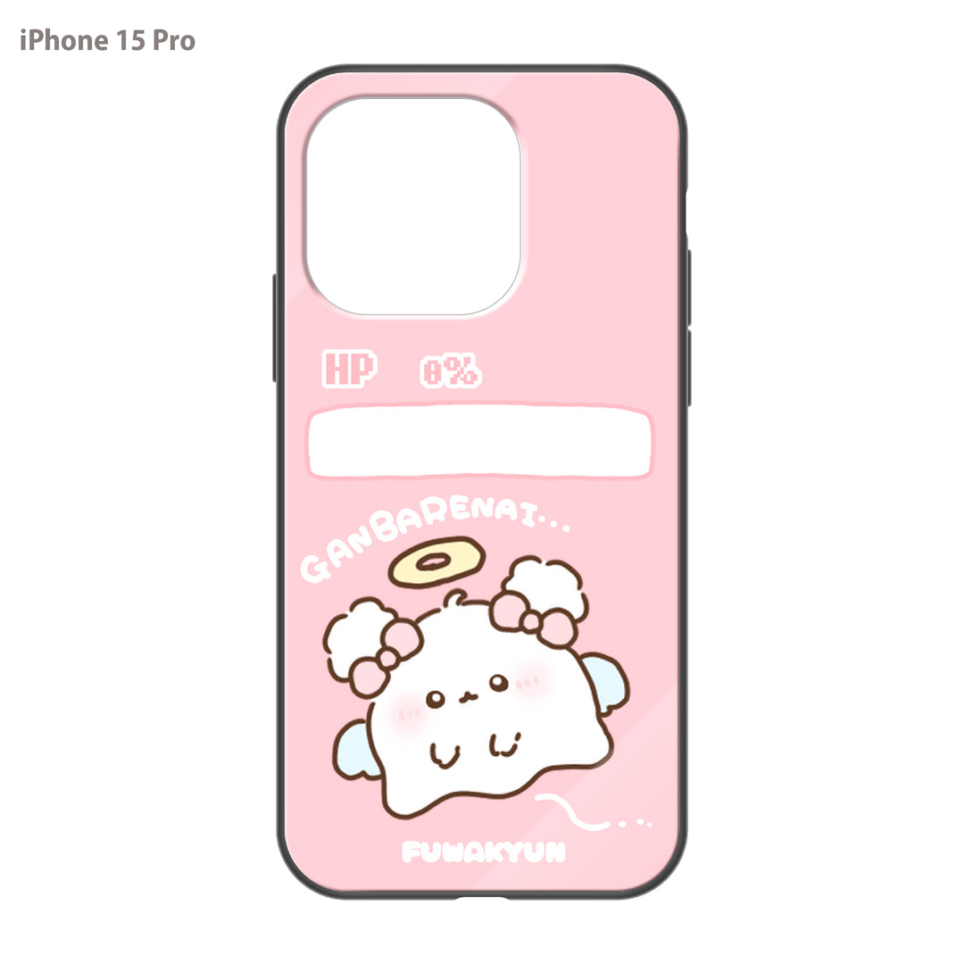 ちむむ。 ガラスiPhoneケース【ふわきゅん♡がんばれない】