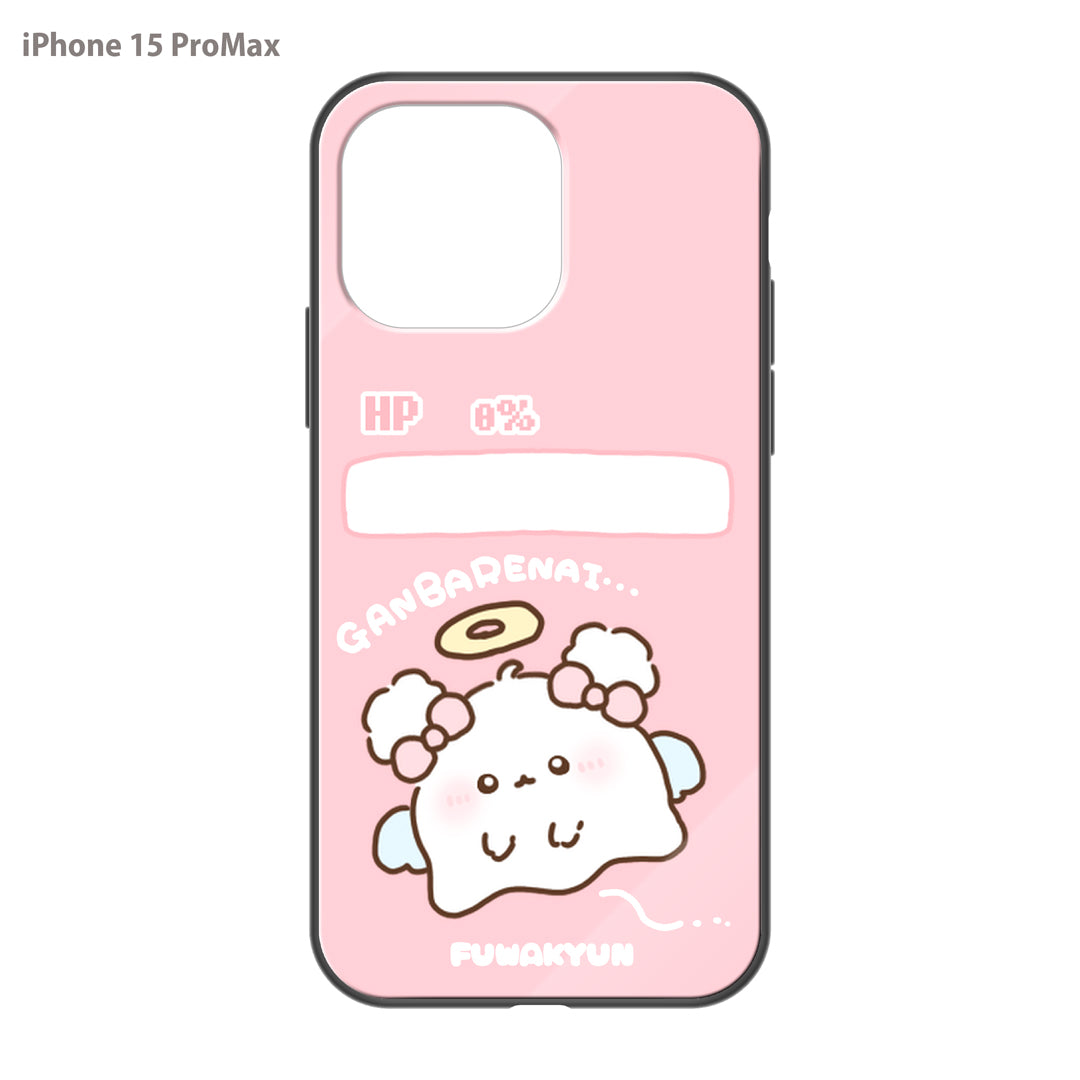 ちむむ。 ガラスiPhoneケース【ふわきゅん♡がんばれない】