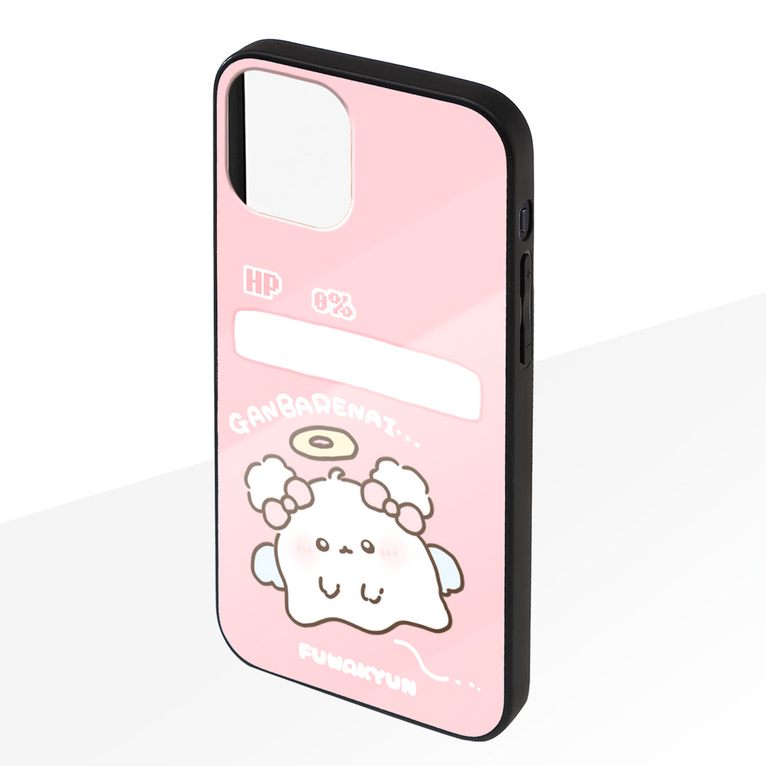 ちむむ。 ガラスiPhoneケース【ふわきゅん♡がんばれない】