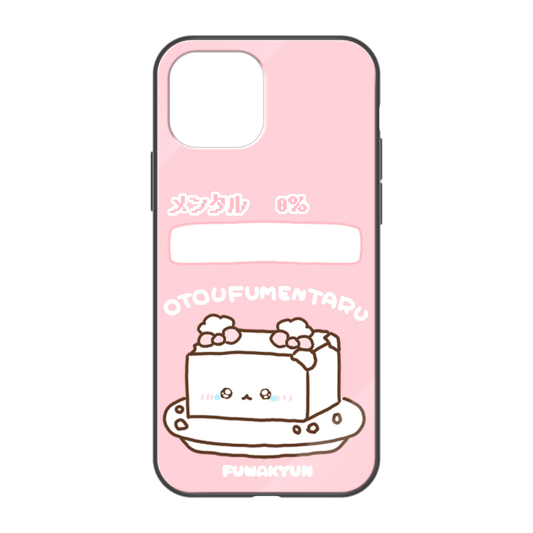 ちむむ。 ガラスiPhoneケース【ふわきゅん♡お豆腐めんたる】