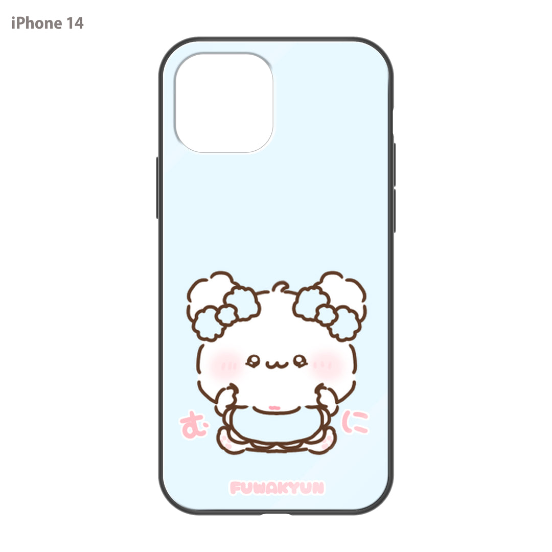 ちむむ。 ガラスiPhoneケース【ふわきゅん♡むに】