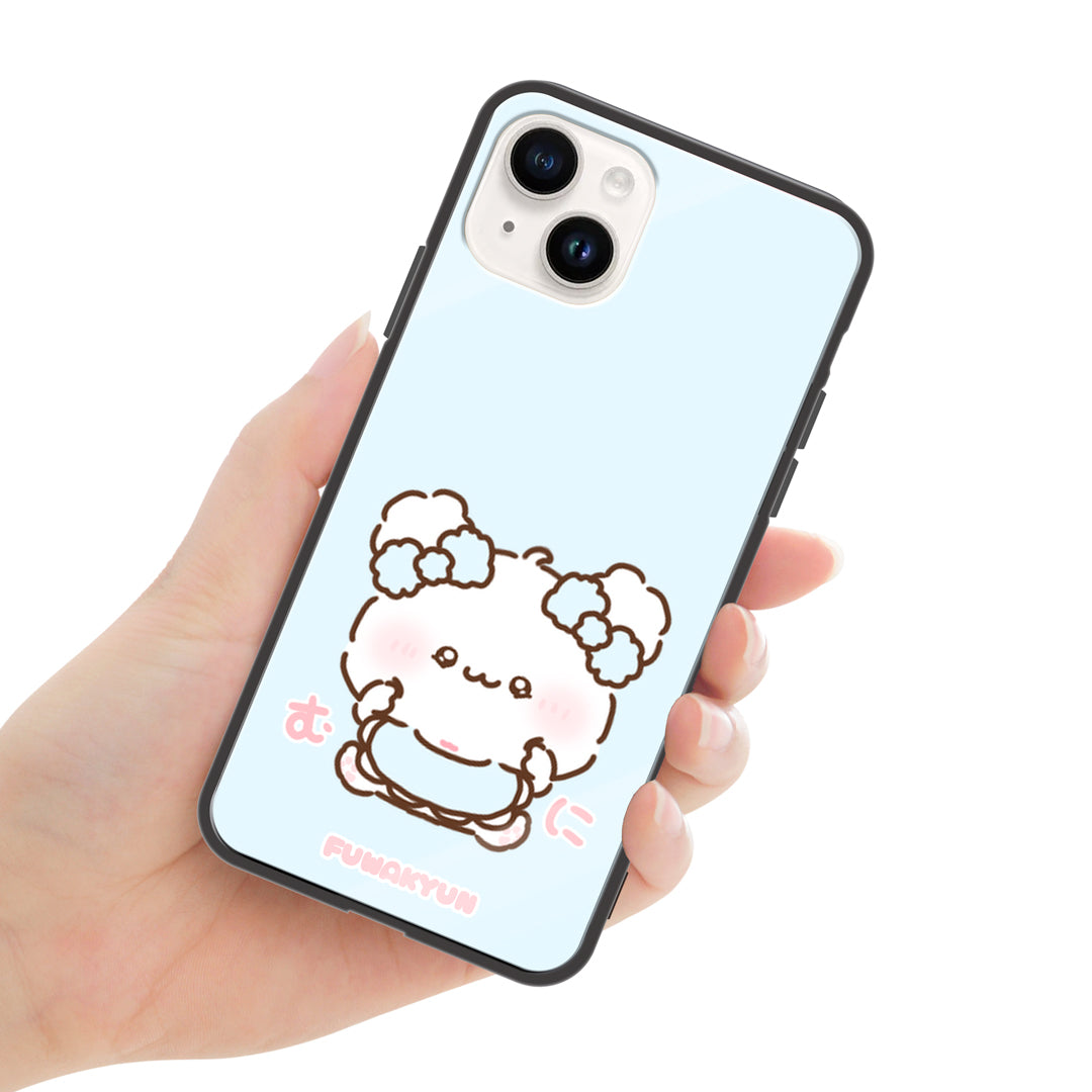 ちむむ。 ガラスiPhoneケース【ふわきゅん♡むに】