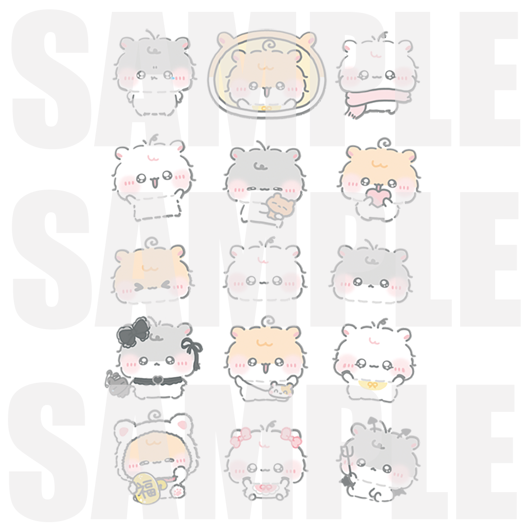 ちむむ。ぷくぷくシール【もしゃはむ】