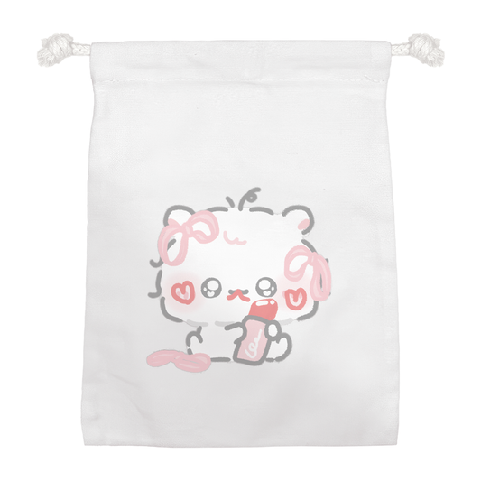 ちむむ。イラスト巾着【もしゃはむ もきゅ】