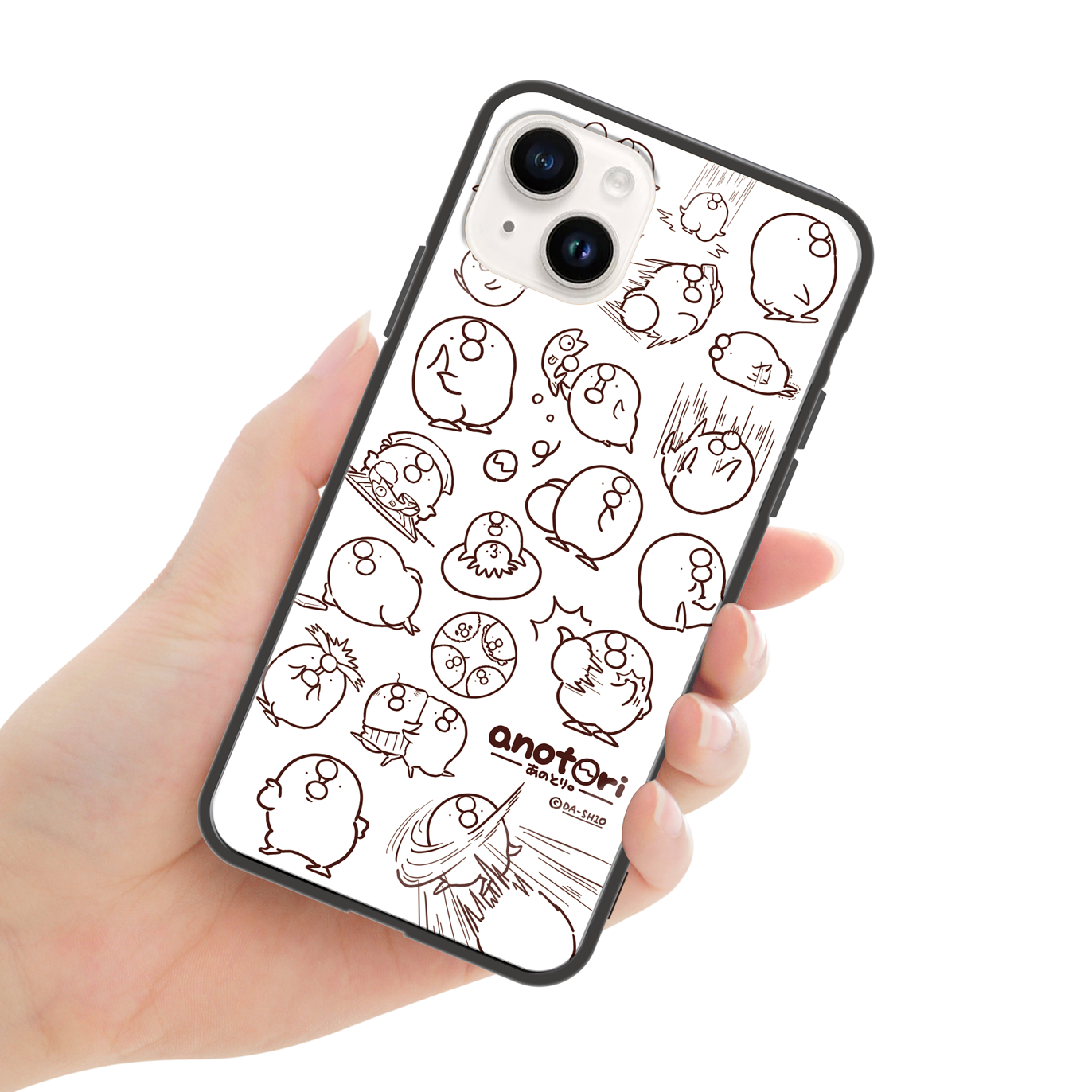 ダーシオ ガラスiPhoneケース【あのとり。ホワイト】