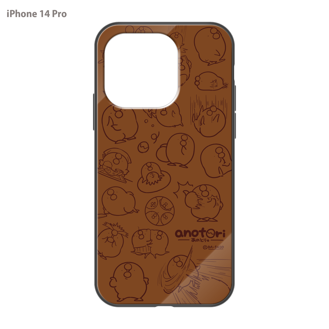 ダーシオ ガラスiPhoneケース【あのとり。ブラウン】