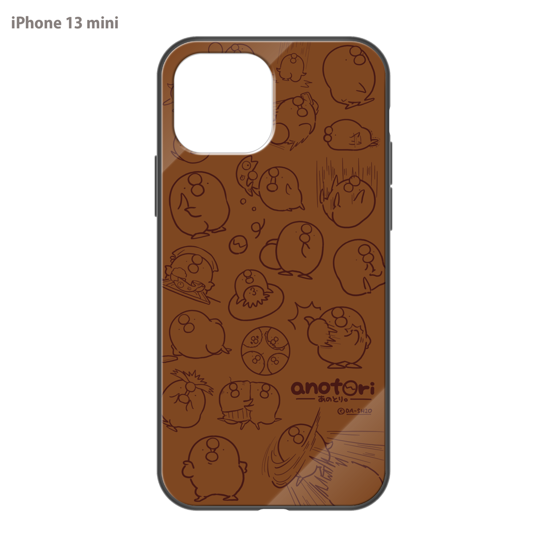 ダーシオ ガラスiPhoneケース【あのとり。ブラウン】