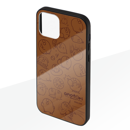 ダーシオ ガラスiPhoneケース【あのとり。ブラウン】
