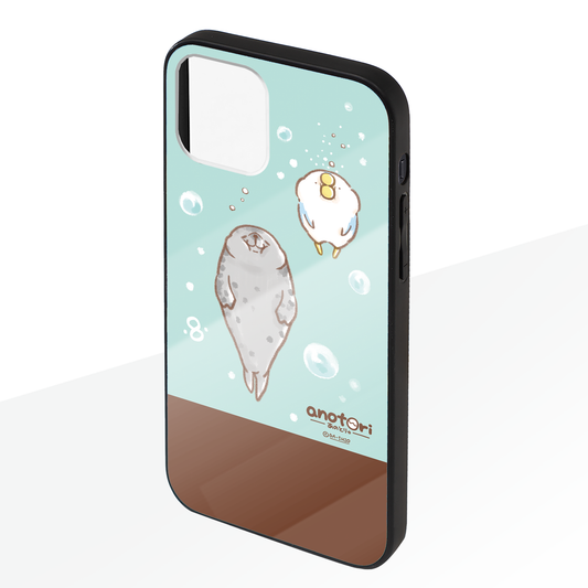 ダーシオ ガラスiPhoneケース【あのとり。と、アザラシさん】