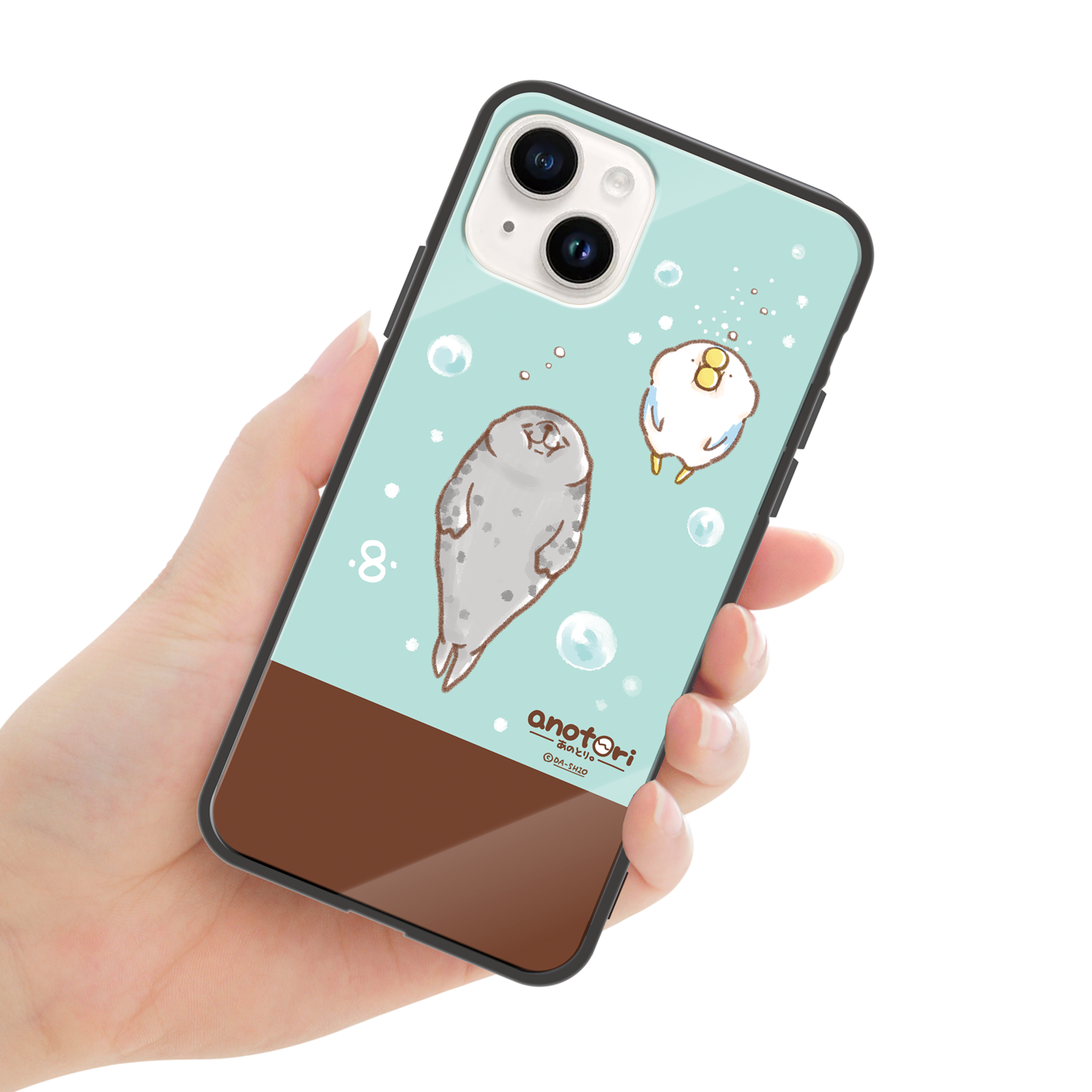 ダーシオ ガラスiPhoneケース【あのとり。と、アザラシさん】