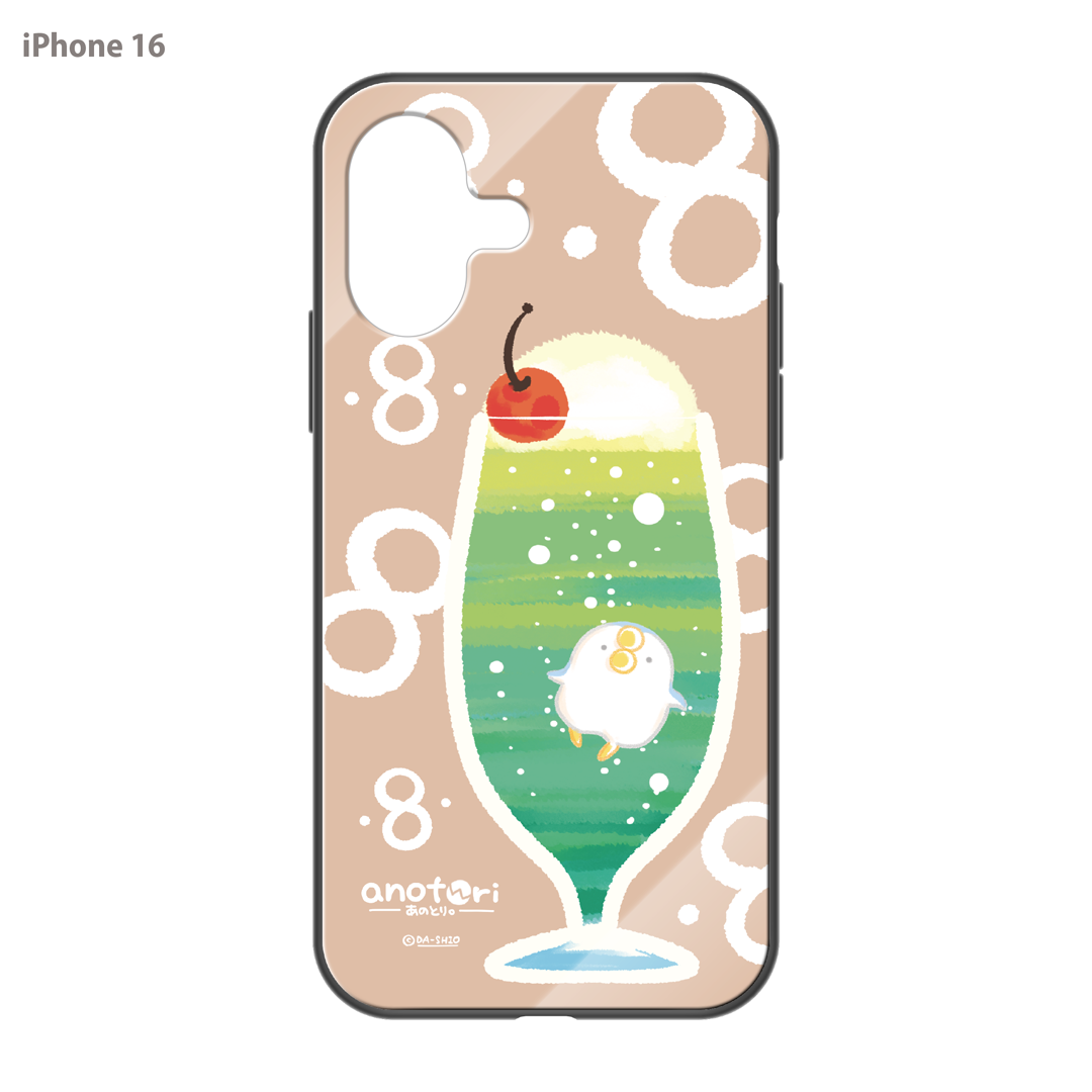 ダーシオ ガラスiPhoneケース【あのとり。クリームソーダ】