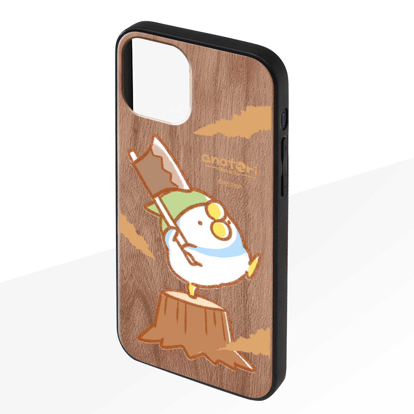 ダーシオ ウッドiPhoneケース(UVプリント)【あのとり。木こり】
