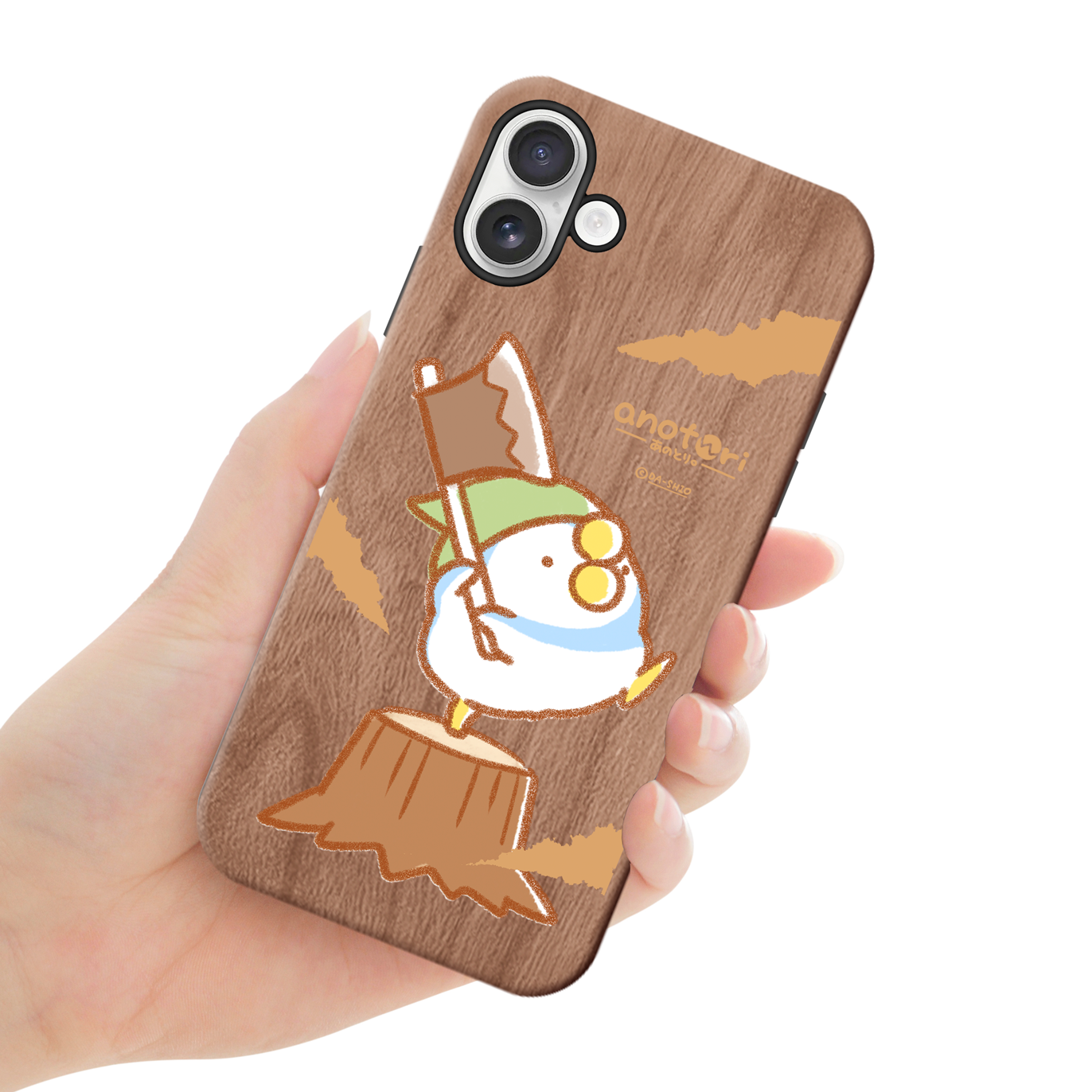 ダーシオ ウッドiPhoneケース(UVプリント)【あのとり。木こり】