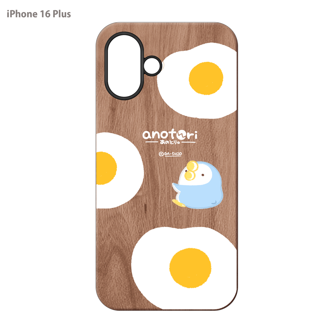 ダーシオ ウッドiPhoneケース(UVプリント)【あのとり。目玉焼き】