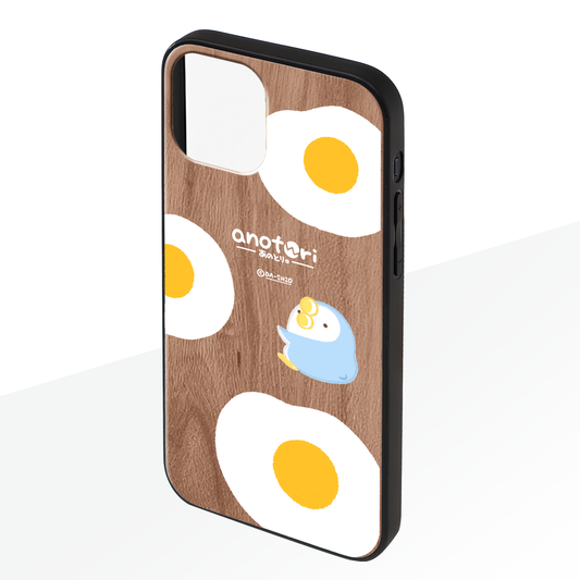 ダーシオ ウッドiPhoneケース(UVプリント)【あのとり。目玉焼き】