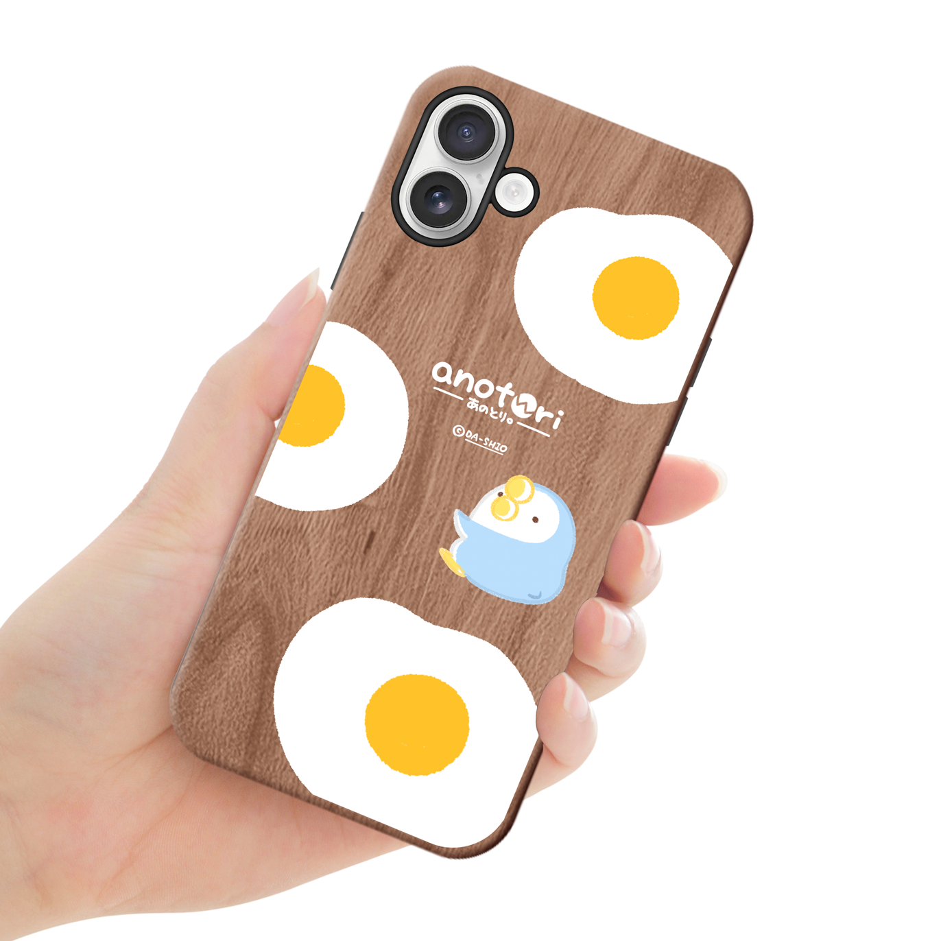 ダーシオ ウッドiPhoneケース(UVプリント)【あのとり。目玉焼き】