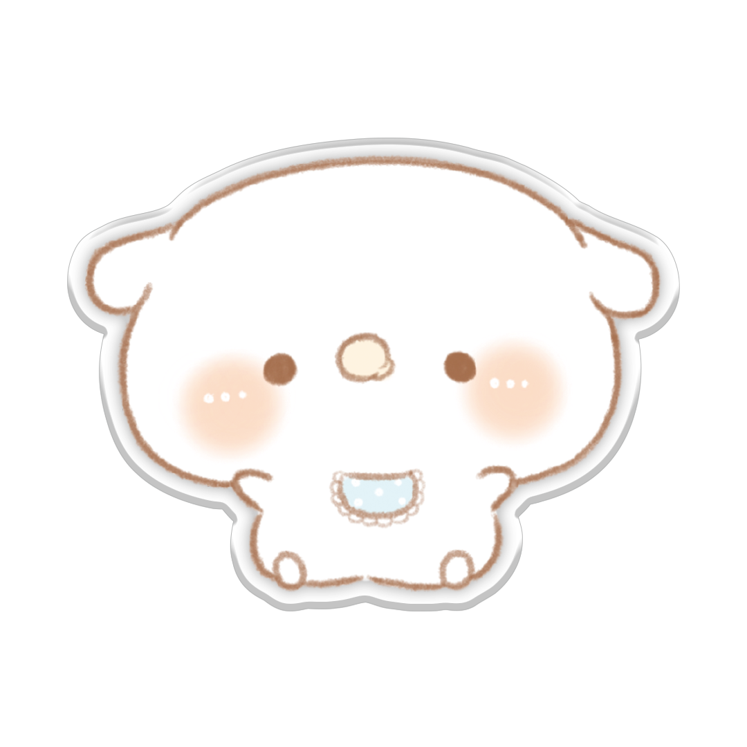 かなち。スマホグリップ【みるくちゃんおすわり。】