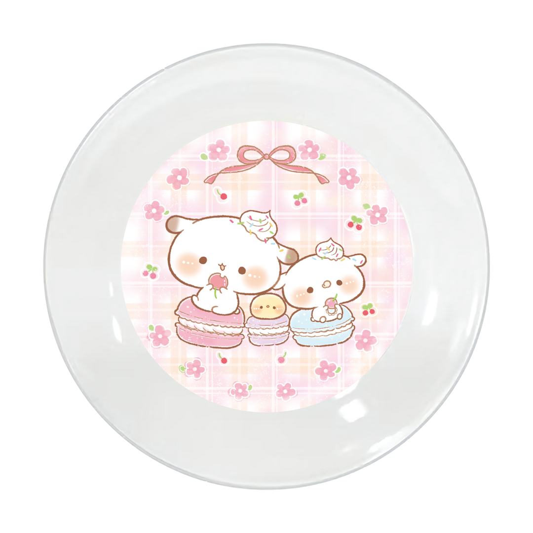 かなち。 ミニ絵皿【たれ耳うさぎのもるちゃん|マカロン】