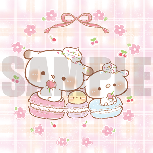 かなち。 ミニ絵皿【たれ耳うさぎのもるちゃん|マカロン】