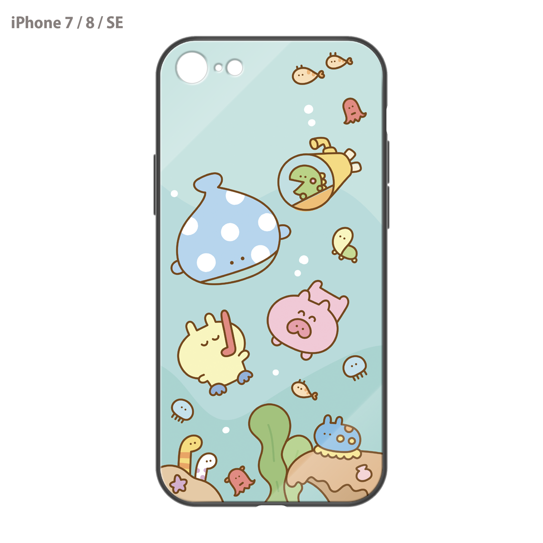 #消しかす。まりん ガラスiPhoneケース【#消しかす。海の中】