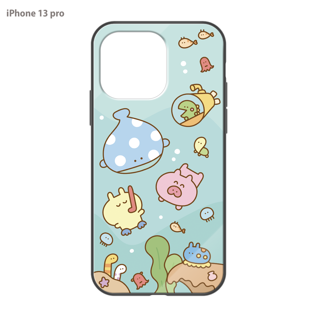 #消しかす。まりん ガラスiPhoneケース【#消しかす。海の中】
