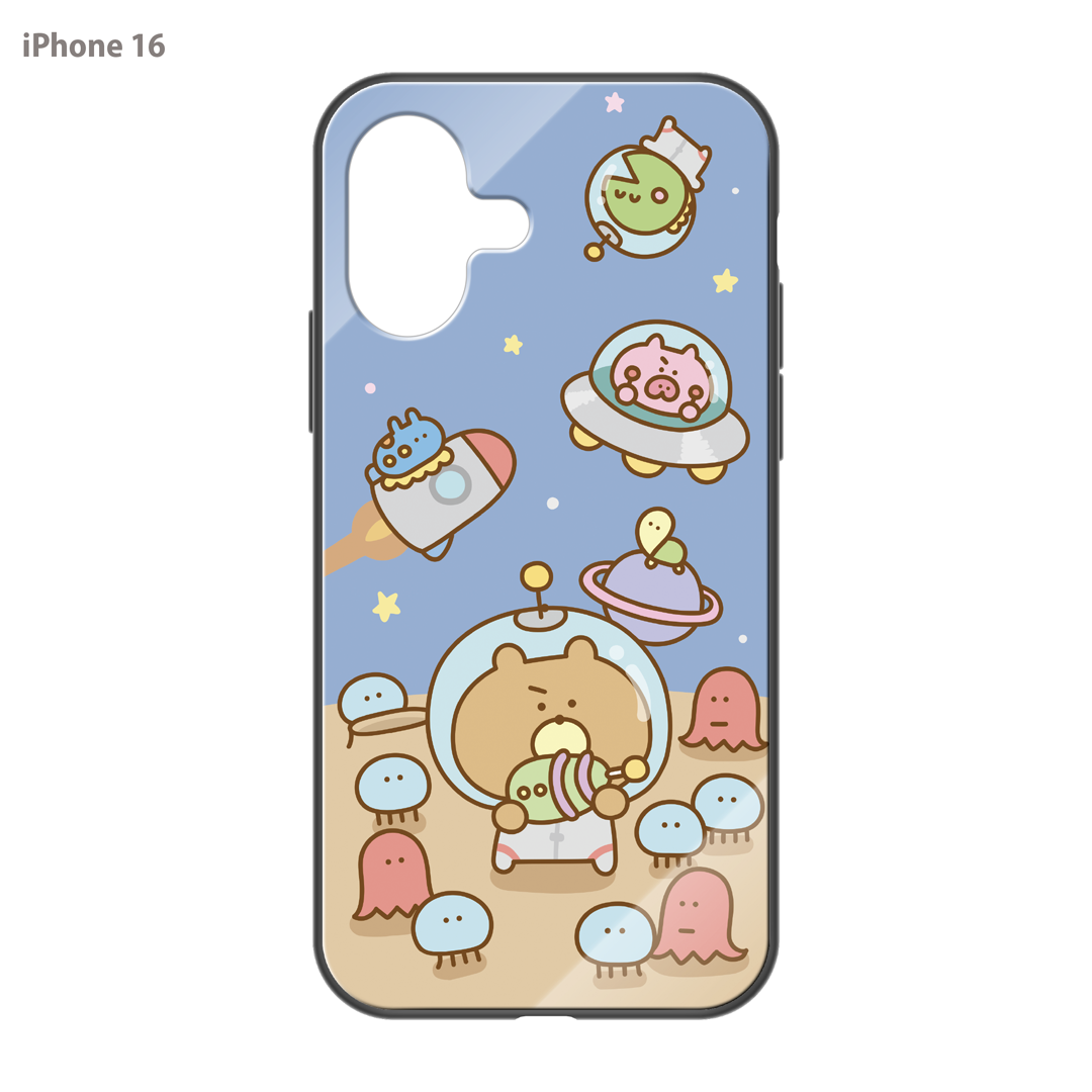 #消しかす。まりん ガラスiPhoneケース【#消しかす。宇宙】