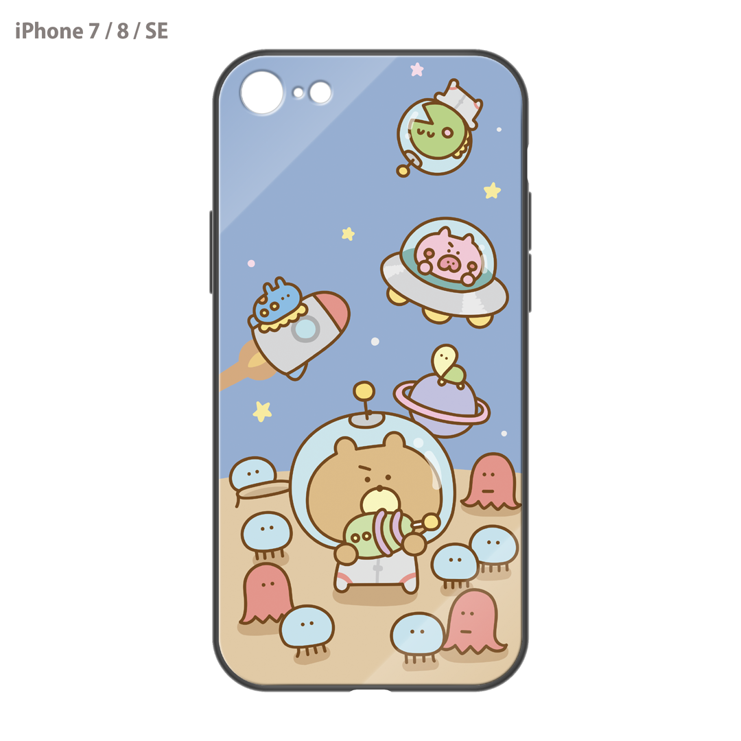 #消しかす。まりん ガラスiPhoneケース【#消しかす。宇宙】