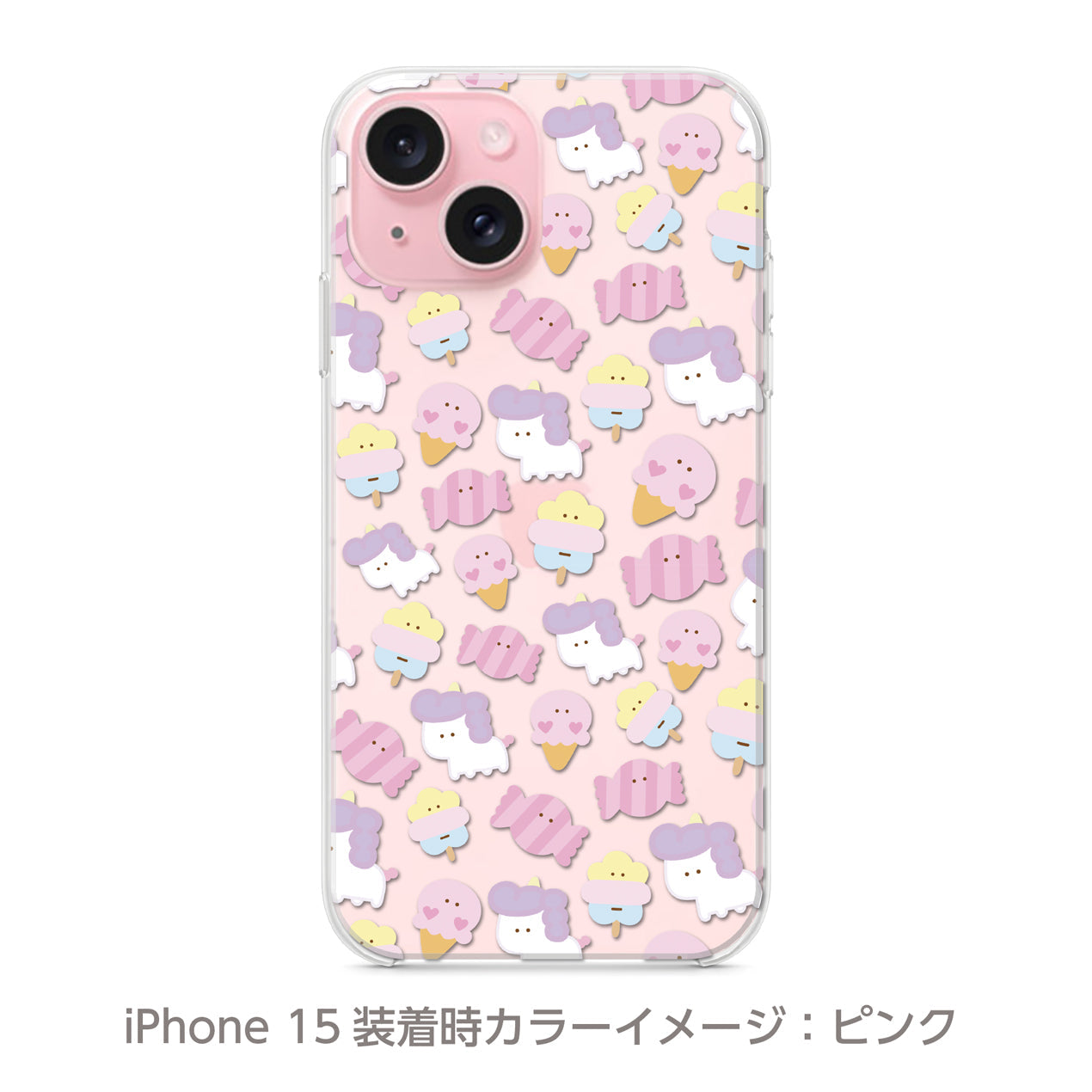 #消しかす。まりん クリアiPhoneケース【#消しかす。ピンク】