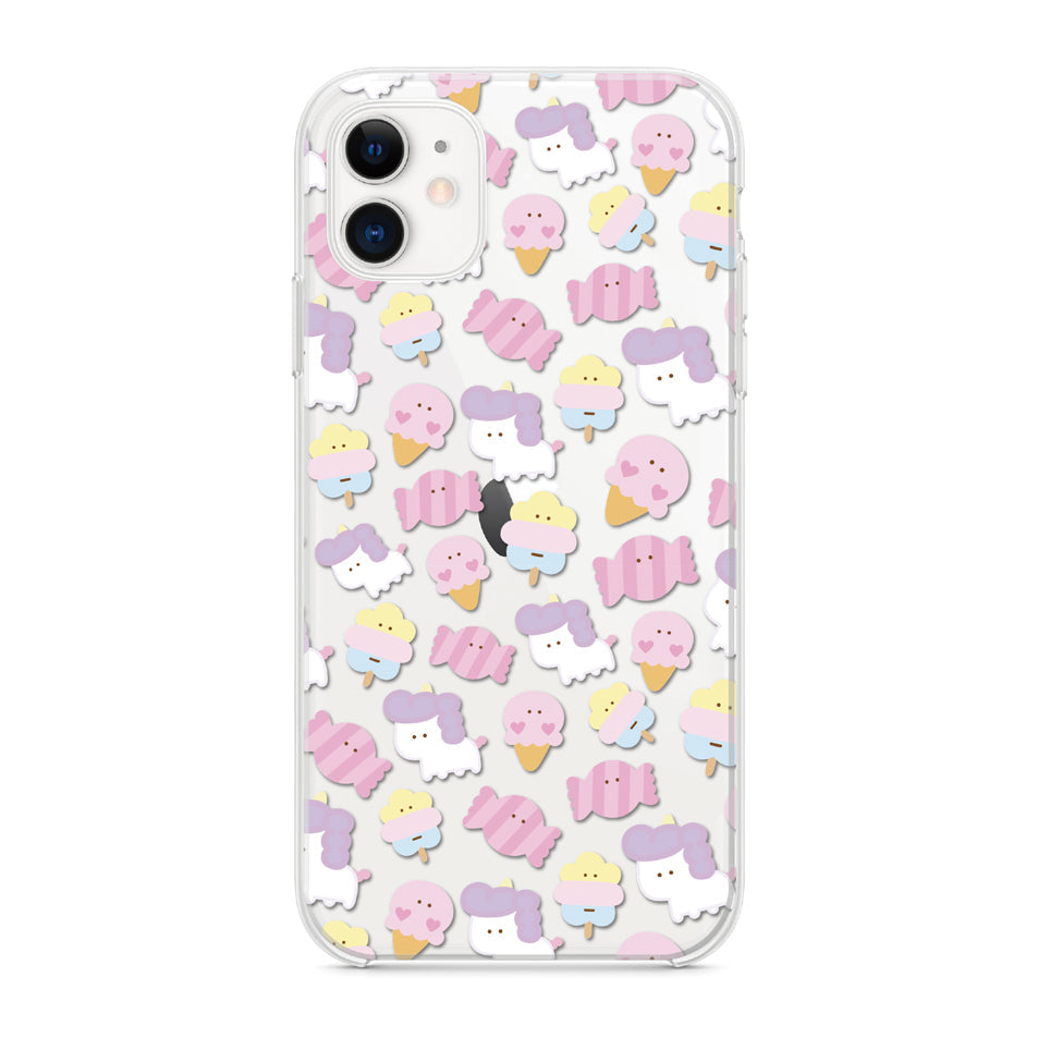 #消しかす。まりん クリアiPhoneケース【#消しかす。ピンク】