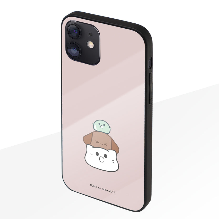 まーちゃん ガラスiPhoneケース【重なる仲間たち】
