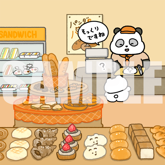 まゆげねこ ミニハンカチタオル【このパン似てるかな?】