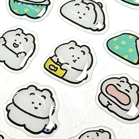 まゆげねこ ぷくぷくシール【まゆげねこのぐうたらコレクション】