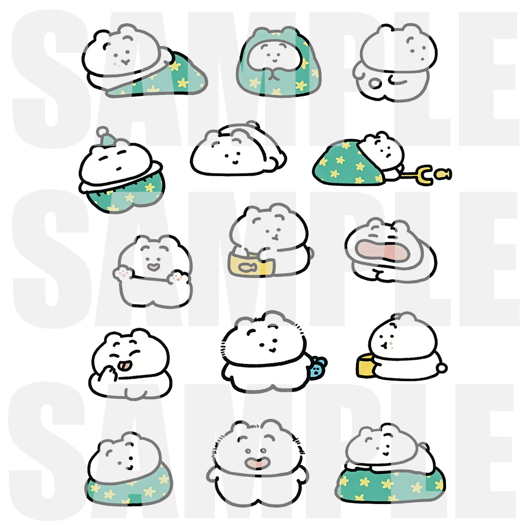 まゆげねこ ぷくぷくシール【まゆげねこのぐうたらコレクション】