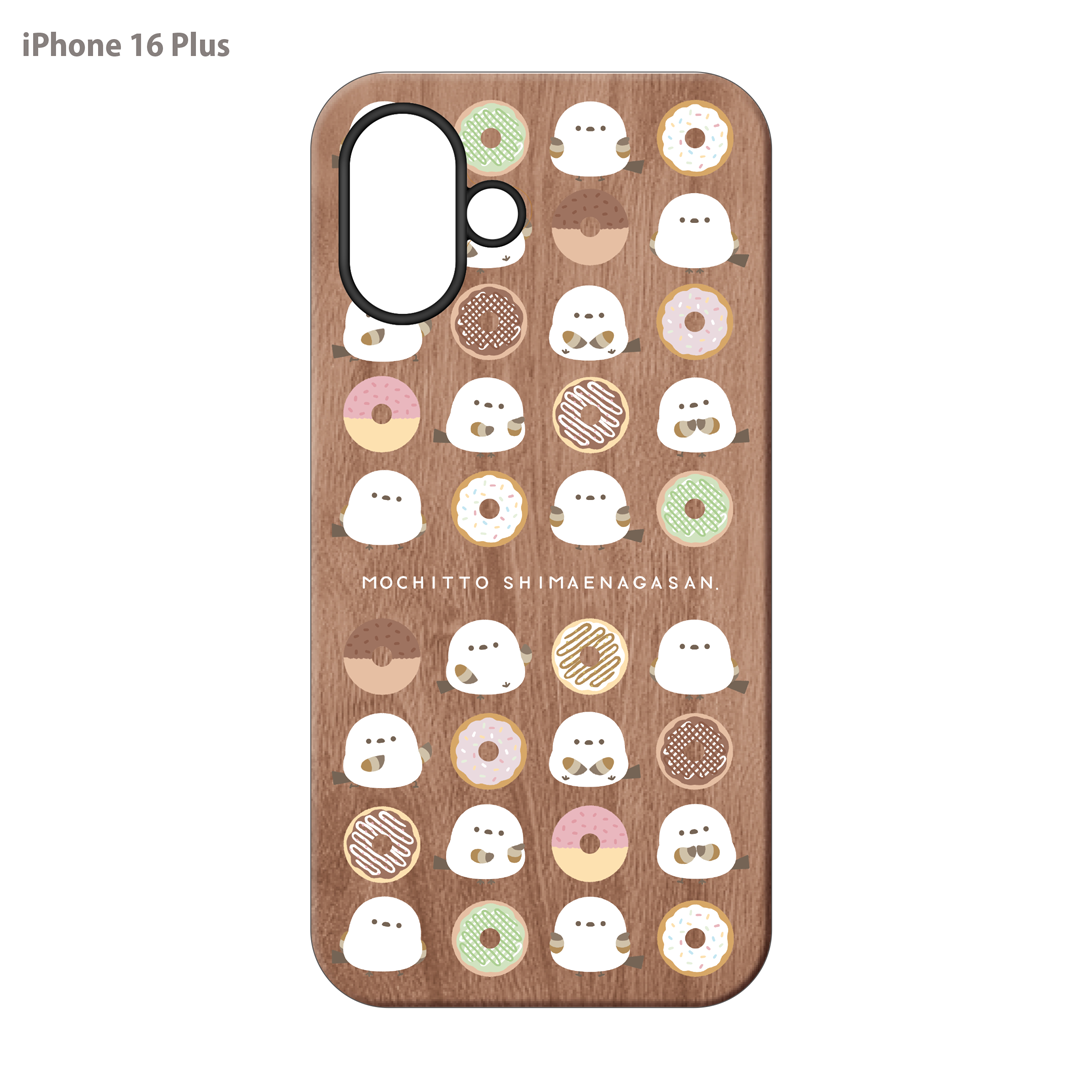 なかさん ウッドiPhoneケース(UVプリント)【シマエナガさん。ドーナツ】