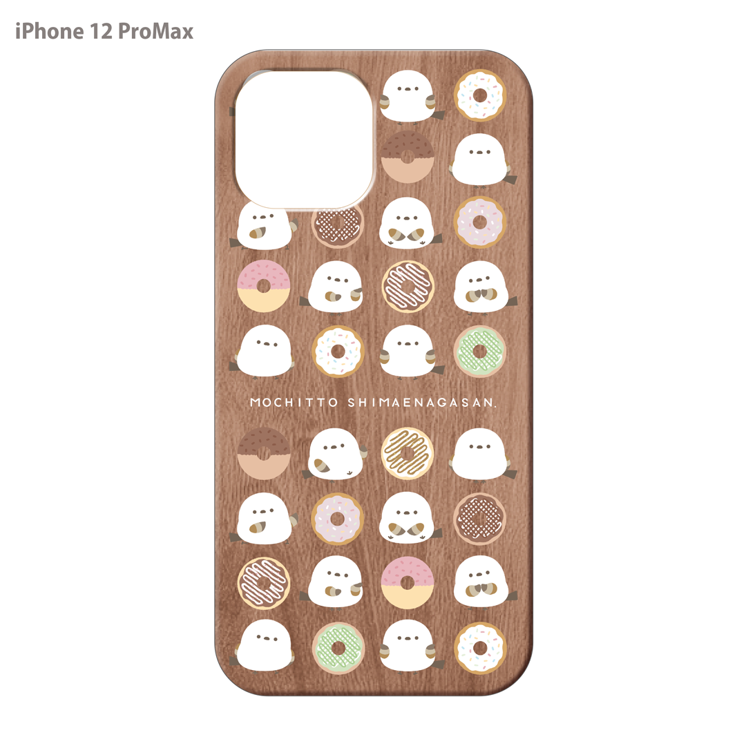 なかさん ウッドiPhoneケース(UVプリント)【シマエナガさん。ドーナツ】